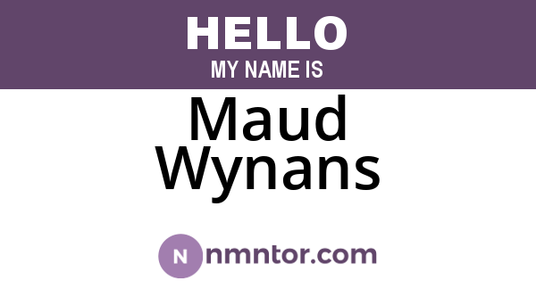 Maud Wynans