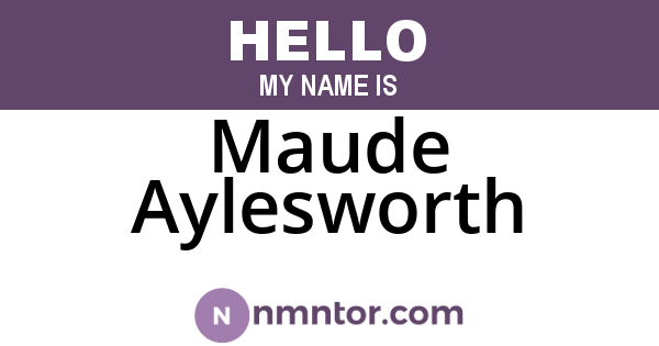 Maude Aylesworth