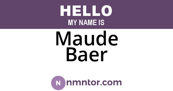 Maude Baer