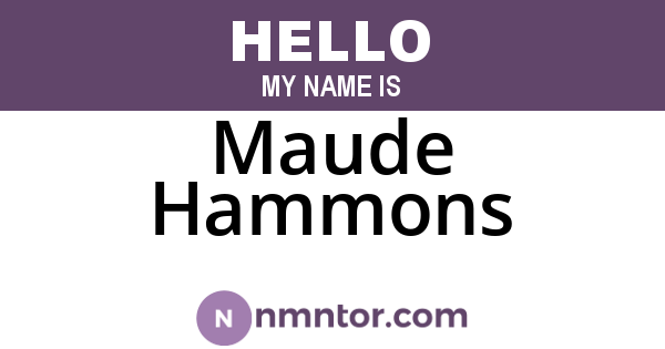 Maude Hammons