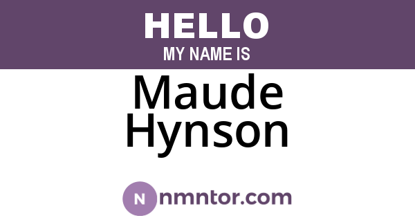 Maude Hynson
