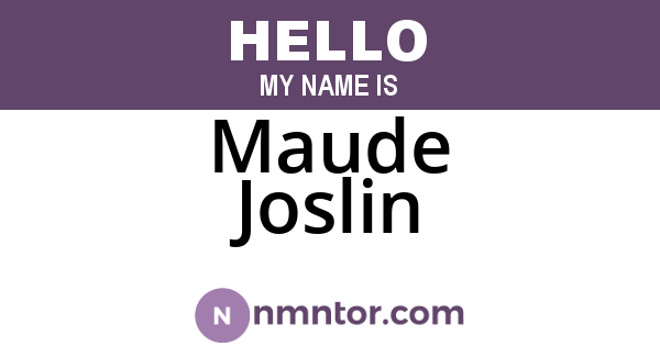 Maude Joslin