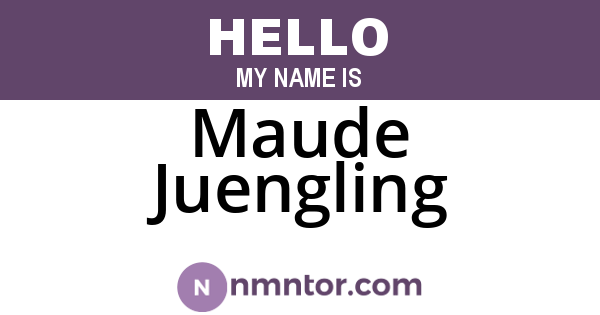 Maude Juengling