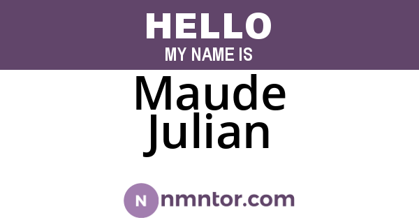Maude Julian