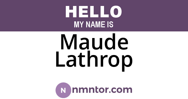 Maude Lathrop