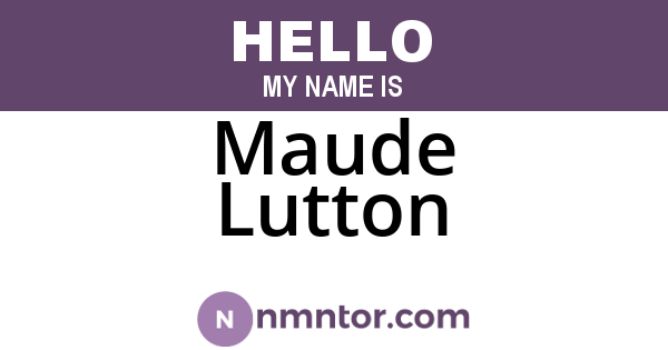 Maude Lutton