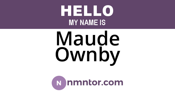 Maude Ownby
