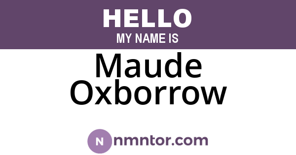Maude Oxborrow