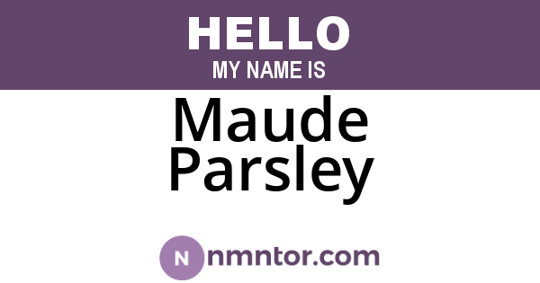 Maude Parsley