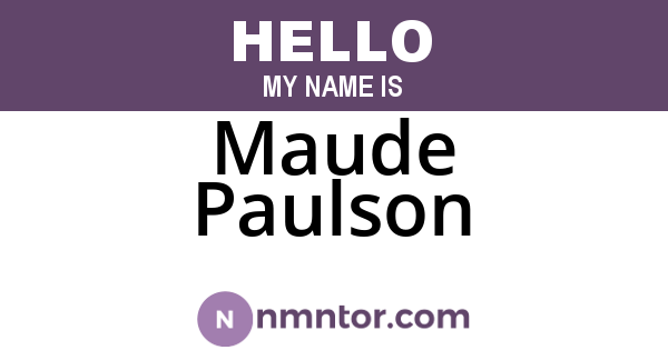 Maude Paulson