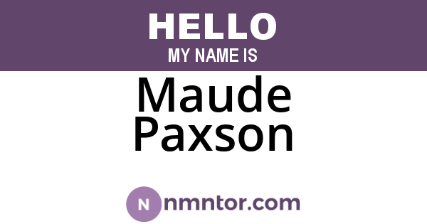 Maude Paxson