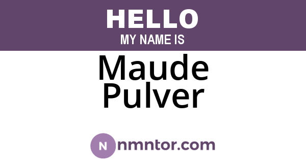 Maude Pulver