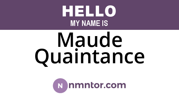 Maude Quaintance