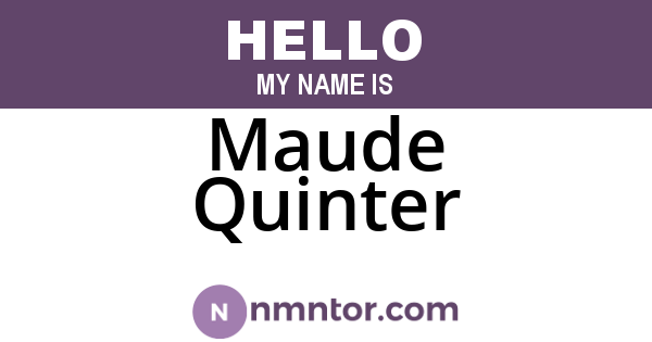 Maude Quinter