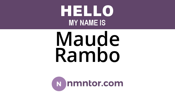 Maude Rambo