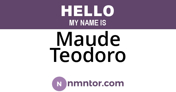 Maude Teodoro