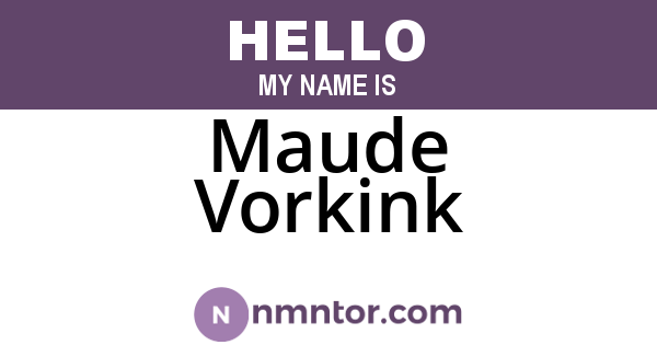 Maude Vorkink