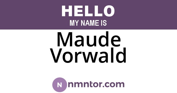Maude Vorwald