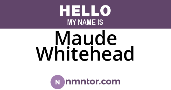 Maude Whitehead