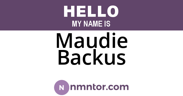 Maudie Backus
