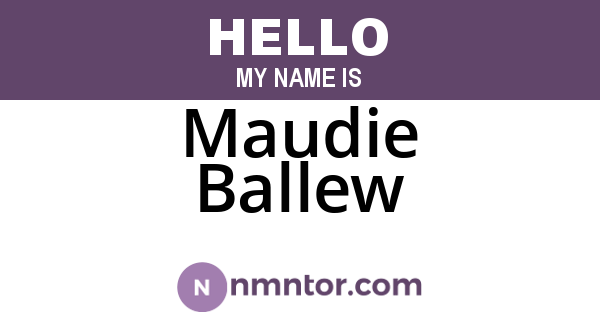 Maudie Ballew