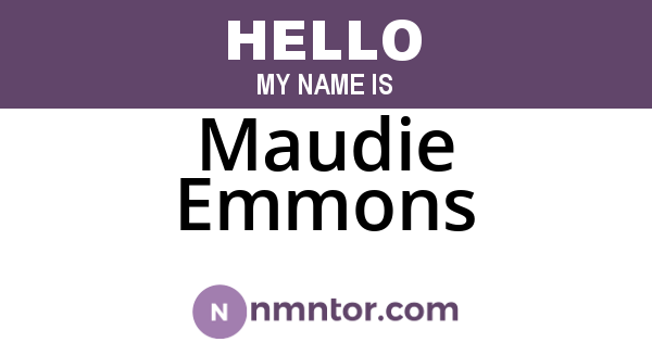Maudie Emmons