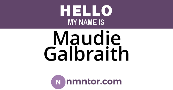 Maudie Galbraith