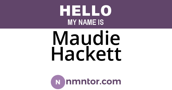 Maudie Hackett