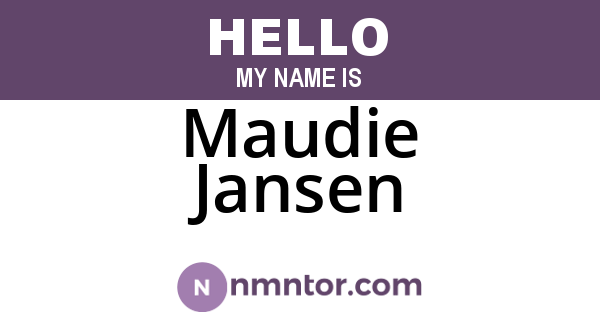 Maudie Jansen