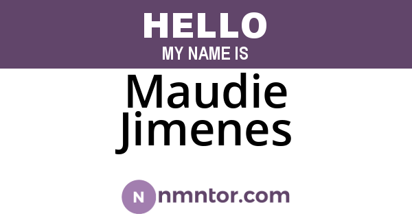 Maudie Jimenes