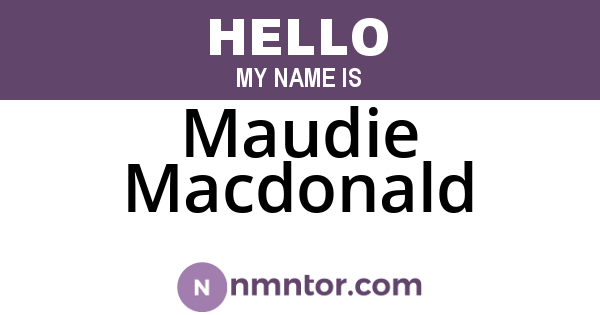 Maudie Macdonald