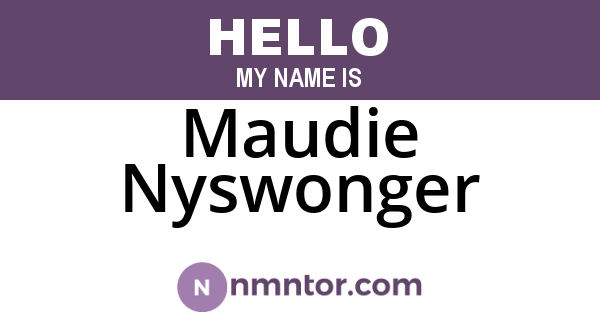Maudie Nyswonger