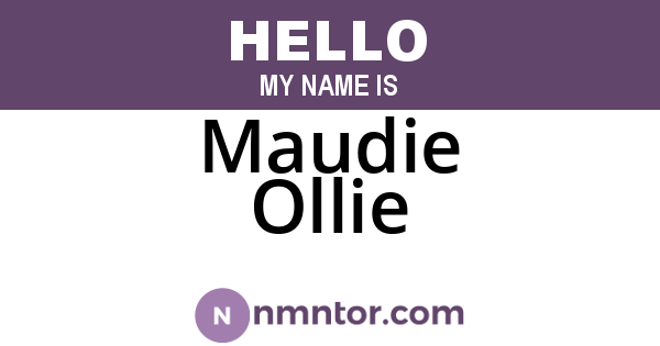 Maudie Ollie