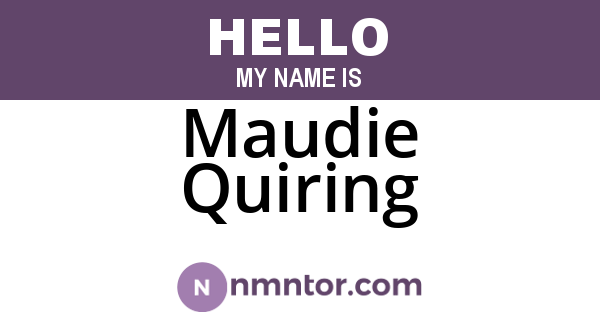 Maudie Quiring