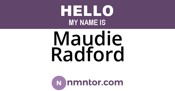 Maudie Radford