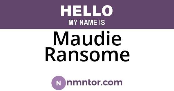 Maudie Ransome