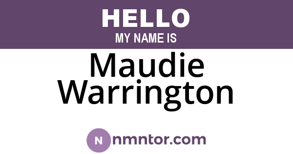 Maudie Warrington