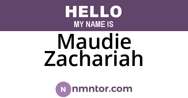 Maudie Zachariah