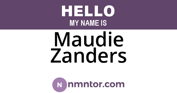 Maudie Zanders