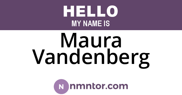Maura Vandenberg