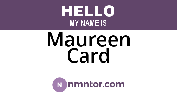 Maureen Card