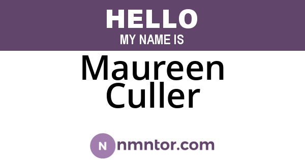 Maureen Culler