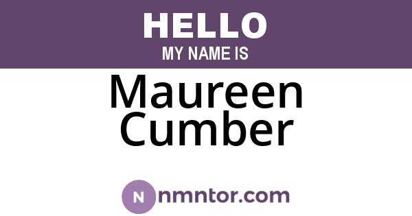 Maureen Cumber