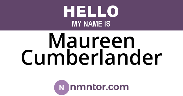 Maureen Cumberlander