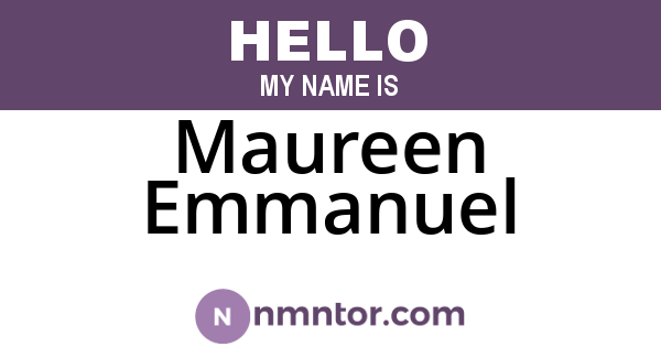 Maureen Emmanuel