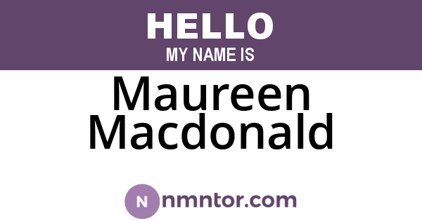 Maureen Macdonald