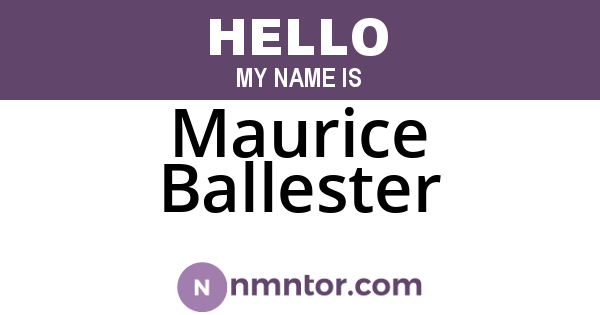 Maurice Ballester