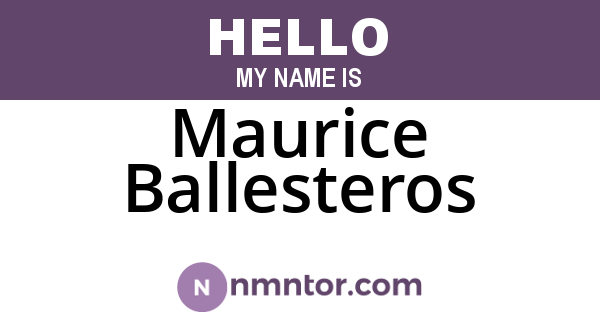 Maurice Ballesteros