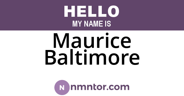Maurice Baltimore