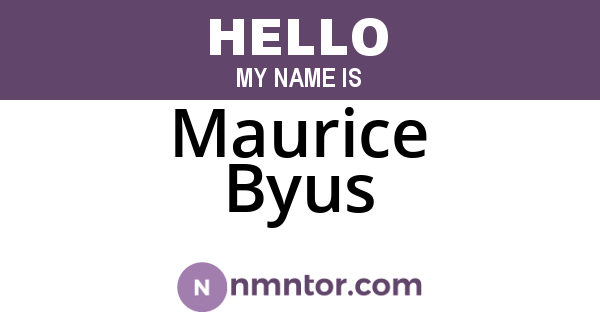 Maurice Byus